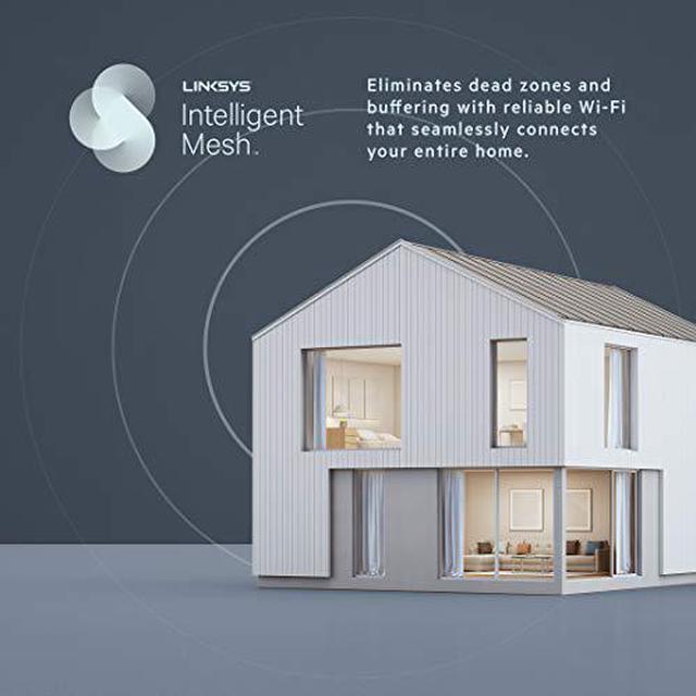 Alt view image 4 of 7 - Linksys Mesh Wifi 6 Router, Dual-Band, 1,700 Sq. ft Coverage, 25+ Devices, Speeds up to (AX1800) 1.8Gbps - MR7350