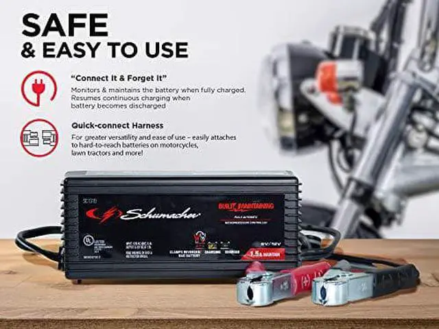 Alt view image 4 of 6 - Schumacher SC1319 Fully Automatic Battery Maintainer- 1.5 Amp, 6/12- for Car, Power Sport or Marine Batteries