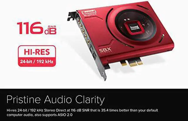 Alt view image 7 of 7 - Creative Sound Blaster Z SE Internal PCI-e Gaming Sound Card and DAC, 24-bit / 192 kHz, 116 dB SNR, ASIO, 600 Headphones Amp, Mic EQ, Discrete 5.1 / Virtual 7.1, Supports Dolby Digital Live, DTS