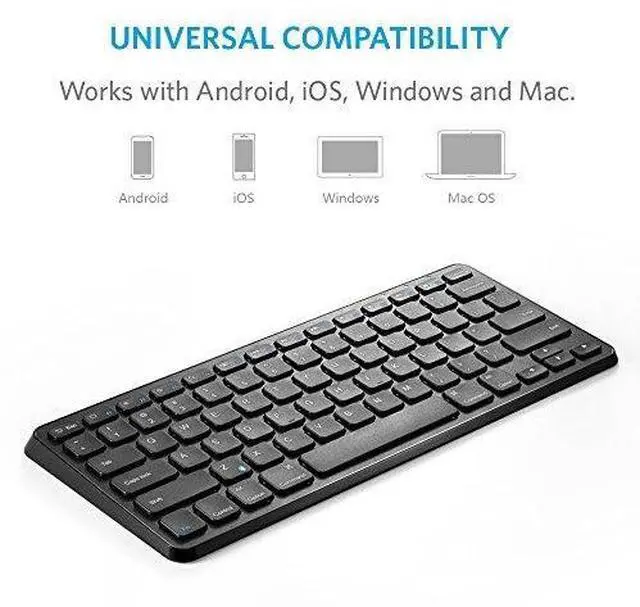 Alt view image 4 of 7 - Anker Ultra Compact Slim Profile Wireless Bluetooth Keyboard with Rechargeable Battery, Universal Compatibility with iPad and Computer - Black