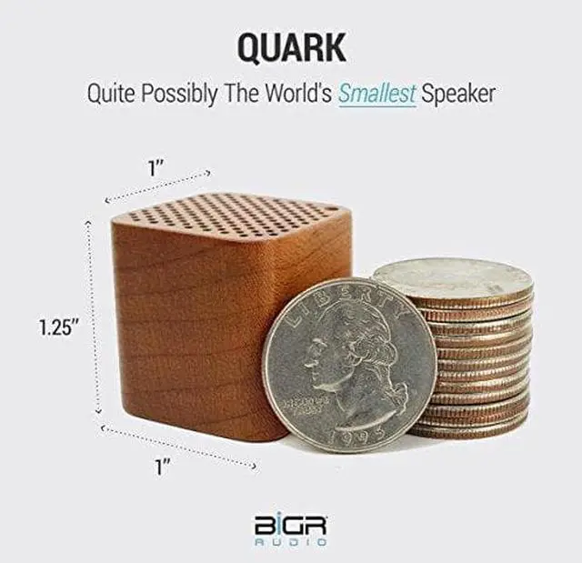 Alt view image 2 of 5 - BiGR Audio Quark Possibly The Worlds SMALLEST Bluetooth Mini Portable Speaker - Genuine Wood