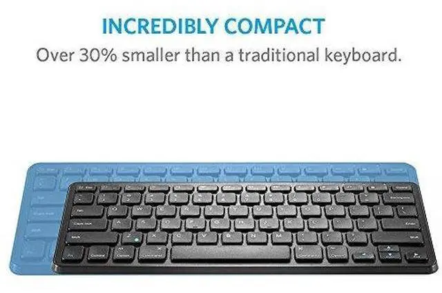 Alt view image 3 of 7 - Anker Ultra Compact Slim Profile Wireless Bluetooth Keyboard with Rechargeable Battery, Universal Compatibility with iPad and Computer - Black