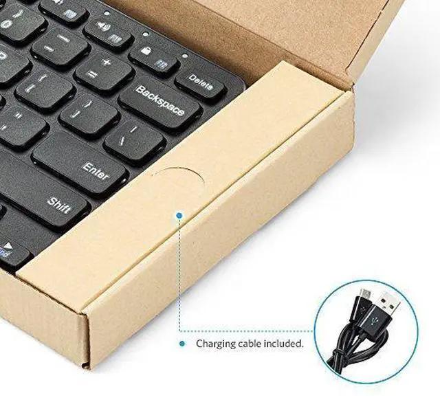 Alt view image 6 of 7 - Anker Ultra Compact Slim Profile Wireless Bluetooth Keyboard with Rechargeable Battery, Universal Compatibility with iPad and Computer - Black