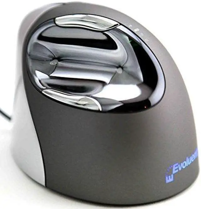 Alt view image 2 of 7 - Evoluent Vertical Mouse 4 "Regular Size" Right Hand (model # VM4R) - USB Wired Plus Jestik Microfiber Cloth - Value Bundle