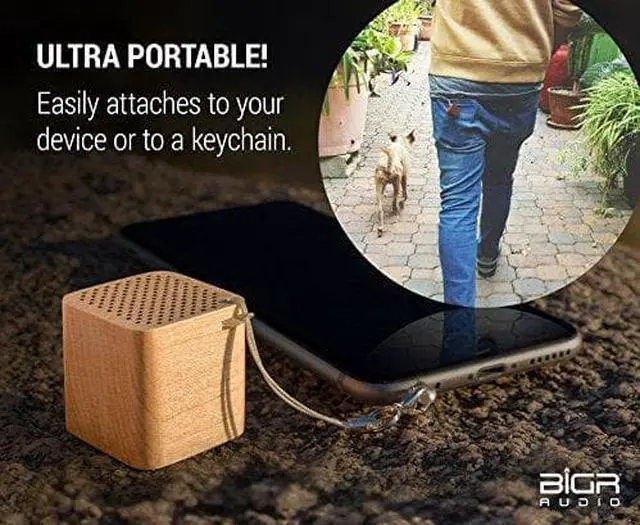 Alt view image 4 of 5 - BiGR Audio Quark Possibly The Worlds SMALLEST Bluetooth Mini Portable Speaker - Genuine Wood