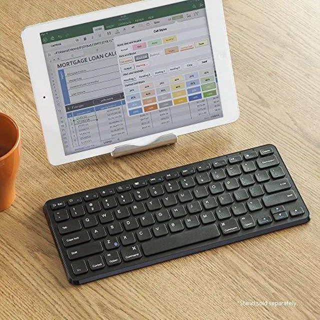 Alt view image 7 of 7 - Anker Ultra Compact Slim Profile Wireless Bluetooth Keyboard with Rechargeable Battery, Universal Compatibility with iPad and Computer - Black