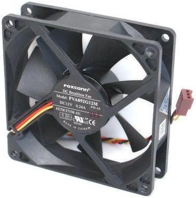Main image of Foxconn PVA092G12M DC12 Volt 0.24 Amp, Rear Case Brushless Cooling Fan 92mm x 92mm x 25mm, 3-WIRE/3-PIN CONNECTOR