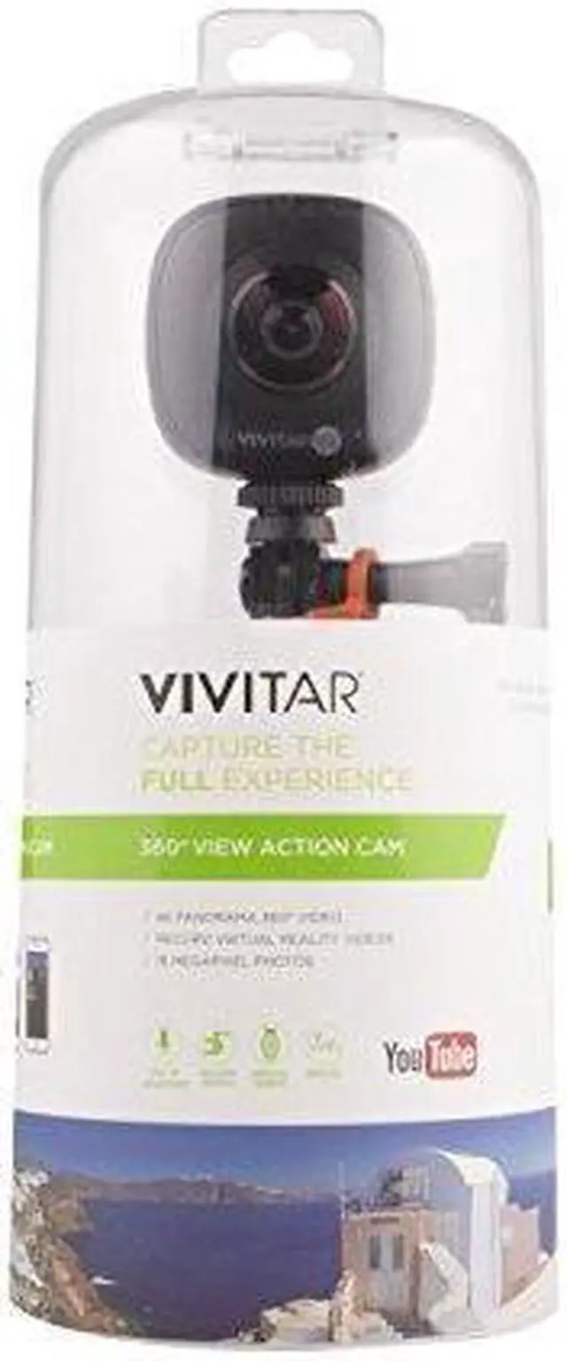 Alt view image 7 of 7 - Vivitar DVR-978HD 360 Degree High Definition High Resolution 16 MP Dual Lens Portable Digital Action Camera with Universal Mount Bicycle Mount and Tripod, Black