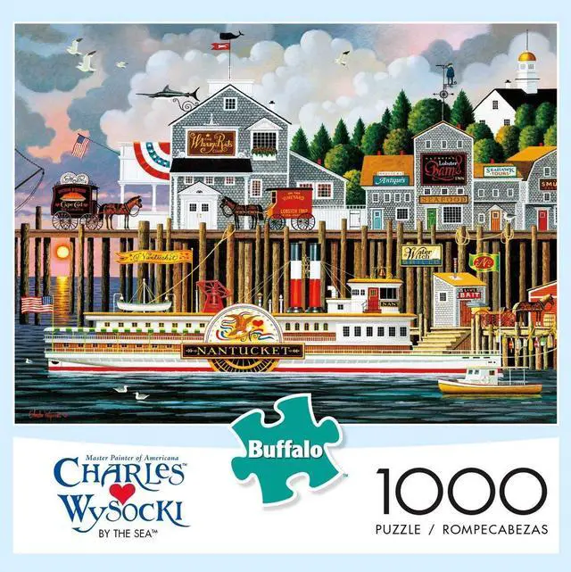 Alt view image 2 of 2 - Buffalo Games - Charles Wysocki - By The Sea - 1000 Piece Jigsaw Puzzle