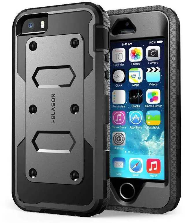 Alt view image 2 of 7 - iPhone 5/5s/SE Case, [Armorbox] i-Blason built in [Screen Protector] [Full body] [Heavy Duty Protection ]/Holster/Bumper Case for Apple iPhone SE 2016 Release/Compatible with iPhone 5S/5