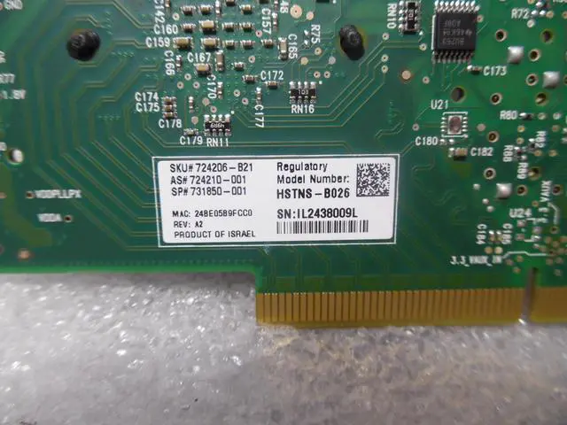 Alt view image 3 of 3 - HP 724210-001 // HSTNS-B026 544+FLR 10Gb Single Port Ethernet Adapter