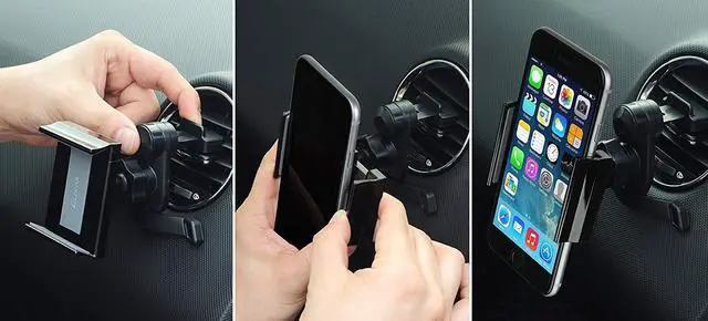 Alt view image 4 of 7 - LUXA2 Vent Clip Universal Car Mount Holder for iPhone 6 (4.7)/ 5s/ 5c/4s, Galaxy S4/S3//S2. HTC One and 6-Inch Device HO-MHS-PCVCBK-00
