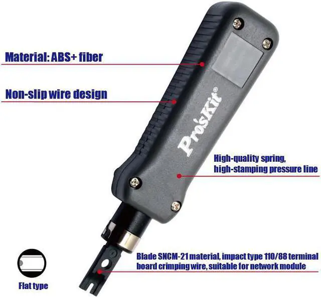 Alt view image 3 of 5 - Pro'skit 8PK-324B Impact and Punch Down Screwdriver Tool wire Network Tool Kit