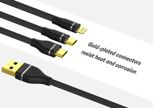 Alt view image 4 of 7 - 6FT Multi Charging Cable 2Pack Bolatus Z-Series 3 in 1 Multiple Devices Phone Connector Universal USB Charger Cord Adapter Compatible with Cell Phone X 8 7 Plus S9 Note Tablets(Black, 6FT-2Pack)