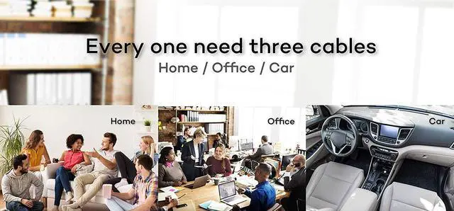 Alt view image 7 of 7 - 6FT Multi Charging Cable 2Pack Bolatus Z-Series 3 in 1 Multiple Devices Phone Connector Universal USB Charger Cord Adapter Compatible with Cell Phone X 8 7 Plus S9 Note Tablets(Black, 6FT-2Pack)