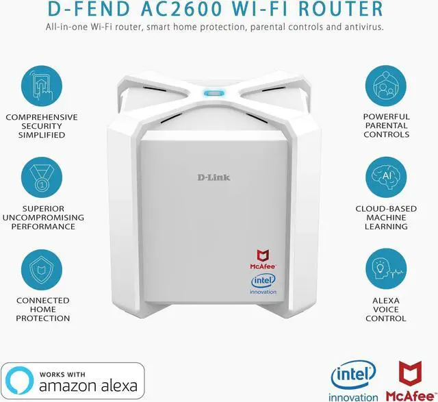 Alt view image 7 of 9 - D-Link D-Fend DIR-2680 IEEE 802.11ac Ethernet Wireless Router DIR2680USW