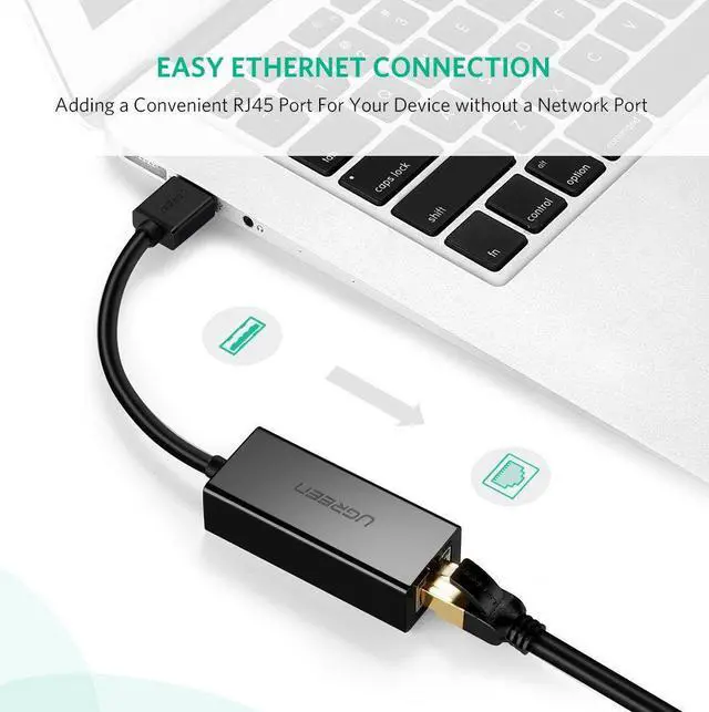 Alt view image 5 of 7 - UGREEN Network Adapter USB 3.0 to Ethernet RJ45 Lan Gigabit Adapter for 10/100/1000 Mbps Ethernet Supports Nintendo Switch Black