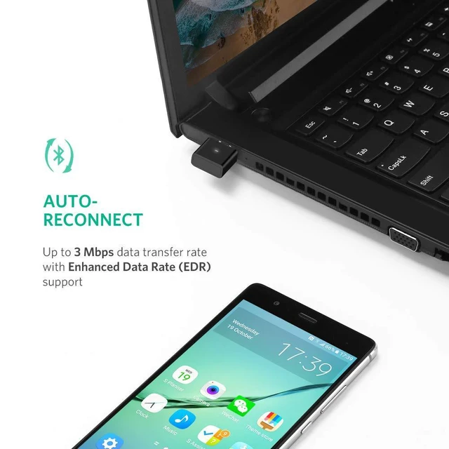 Alt view image 6 of 7 - UGREEN USB Bluetooth 4.0 Adapter Wireless Dongle Transmitter and Receiver for PC with Windows 10, 8, 7, XP, Vista for Bluetooth Stereo Headset Music, Keyboards, Mouse, Gamepads, Speakers