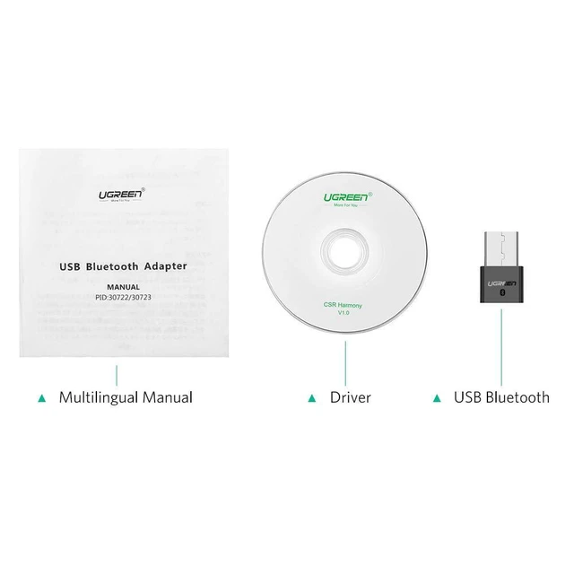 Alt view image 2 of 7 - UGREEN USB Bluetooth 4.0 Adapter Wireless Dongle Transmitter and Receiver for PC with Windows 10, 8, 7, XP, Vista for Bluetooth Stereo Headset Music, Keyboards, Mouse, Gamepads, Speakers