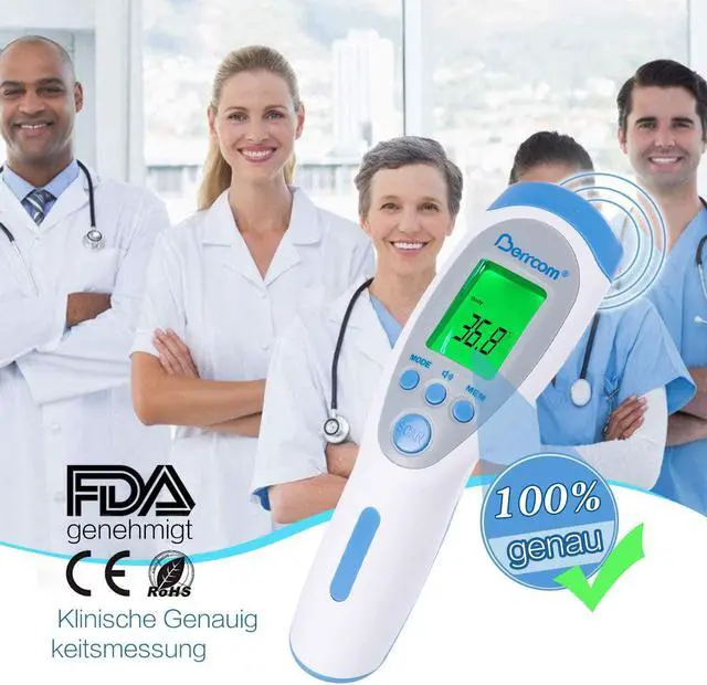 Alt view image 7 of 7 - Berrcom Non Contact Infrared Forehead Thermometer JXB-182 Medical Grade Baby Fever Check Thermometer 3 in 1 Multifunctional for Kids Infant Adult. FDA and CE Approved