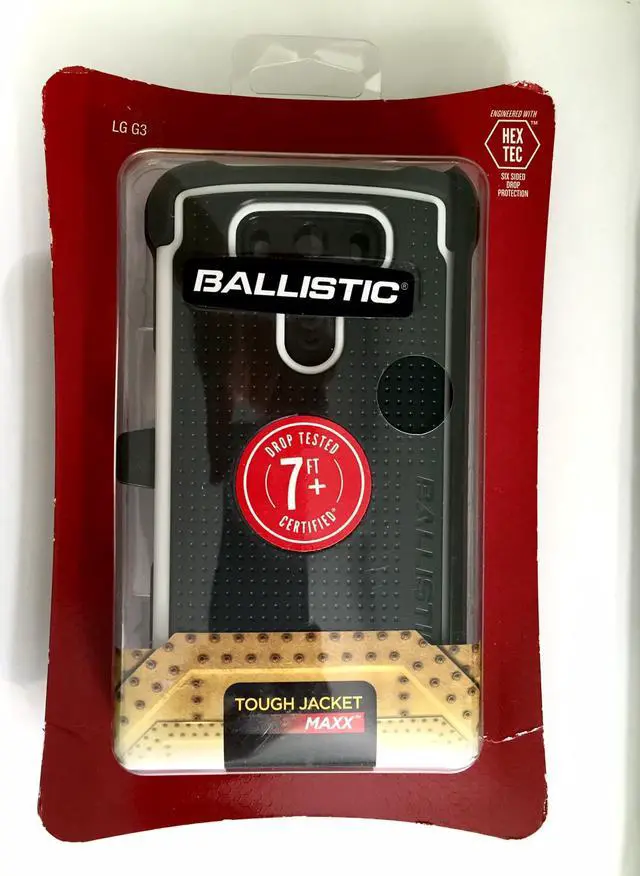 Alt view image 3 of 13 - BALLISTIC Tough Jacket Maxx Case with Holster for LG G3 - Grey, White