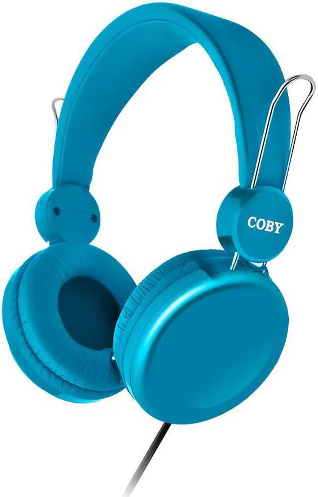 Alt view image 2 of 4 - Coby Bass Boost Stereo Over Ear Headphones with Built-In Mic -Blue