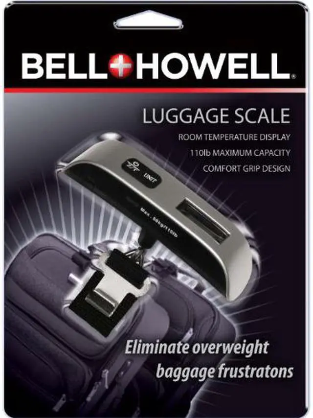 Alt view image 2 of 3 - Eliminate overweight baggage frustration with this compact and easy to use digital luggage scale. Room temperature display included, in both Celsius and Fahrenheit. 110 lb capacity. auto shut off in 2