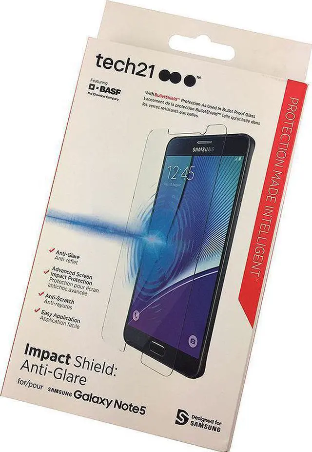 Alt view image 2 of 3 - Tech21 Impact Shield Anti-Glare Screen Protector Samsung Galaxy Note 5 SM-N920