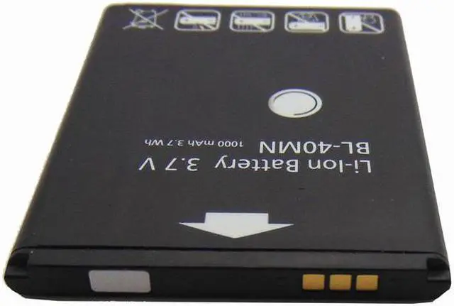 Alt view image 3 of 3 - LG BL40MN 1000mAh Original OEM Battery for the LG Xpression C395/LN272 Rumor Reflex - Non-Retail Packaging - Black