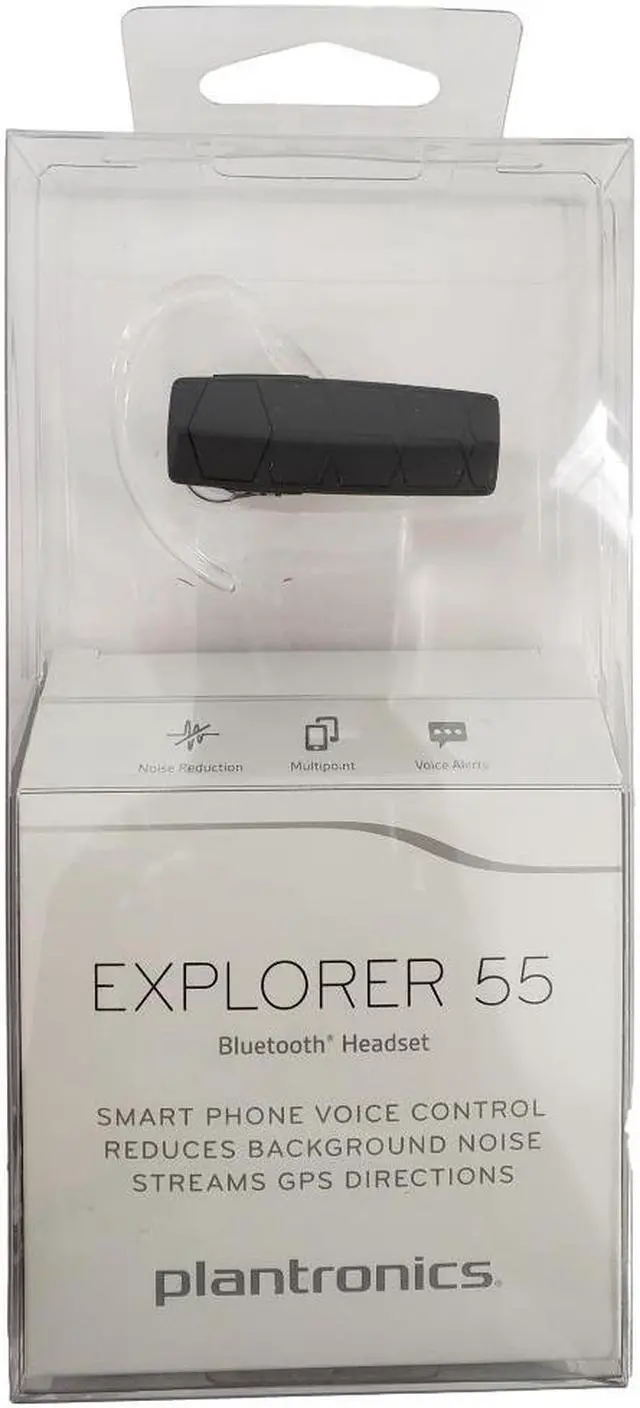 Alt view image 5 of 5 - Plantronics Explorer 55 Bluetooth Headset Noise Reduction Multipoint New - Black