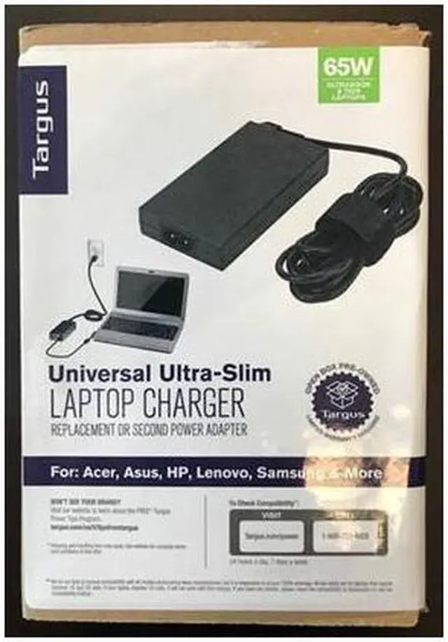 Alt view image 2 of 4 - Targus 65W AC Ultra-Slim Universal Laptop Charger  APA792USO