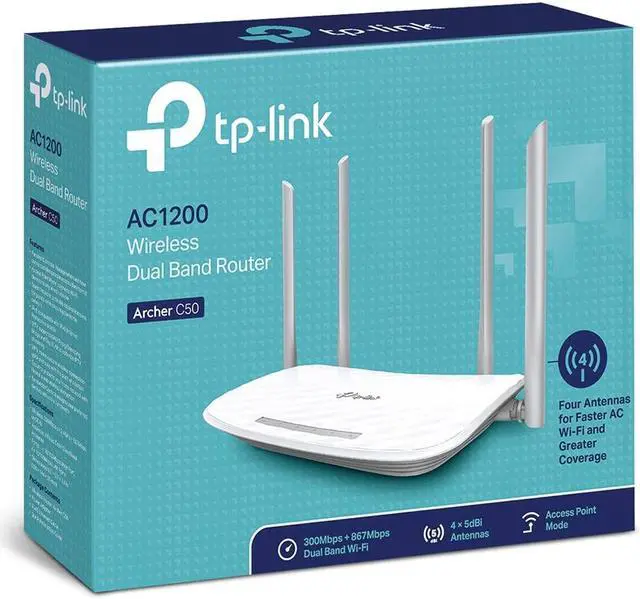 Alt view image 4 of 19 - TP-LINK Archer C50 AC1200 Dual Band Wireless Router