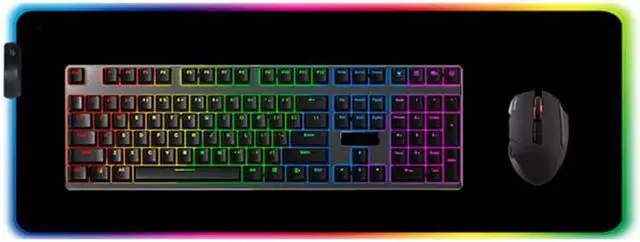 Alt view image 2 of 3 - Speedex RGB LED light Soft Gaming Mouse Pad Large 800x300x4mm size, Oversized Glowing Led Extended Mousepad, Non-Slip Rubber Base Computer Keyboard Pad Mat