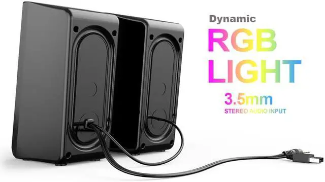 Alt view image 2 of 3 - Havit 2.0 Channel 3.5mm Plug + USB Powered Dynamic RGB lights Stereo electronic sports speaker For Gamers_Black