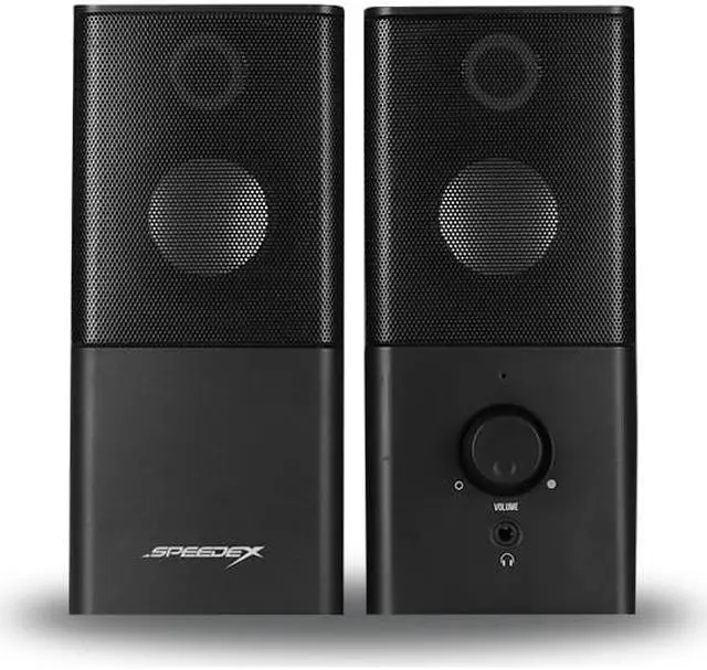 Alt view image 4 of 4 - Speedex Multimedia 2.0 channel 6W stereo 3.5mm + USB powered with front headset output connector PC speaker