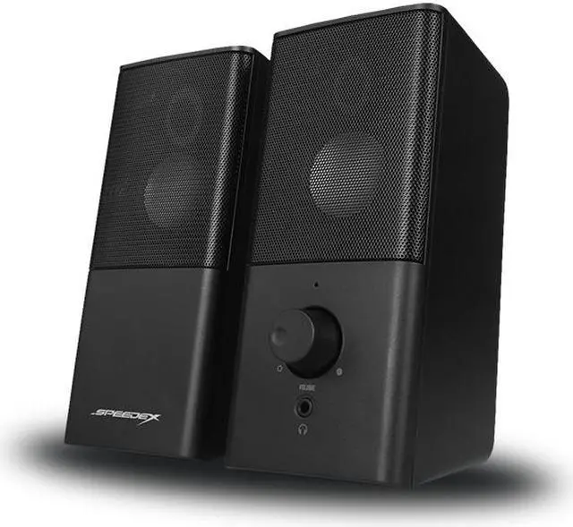 Alt view image 2 of 4 - Speedex Multimedia 2.0 channel 6W stereo 3.5mm + USB powered with front headset output connector PC speaker