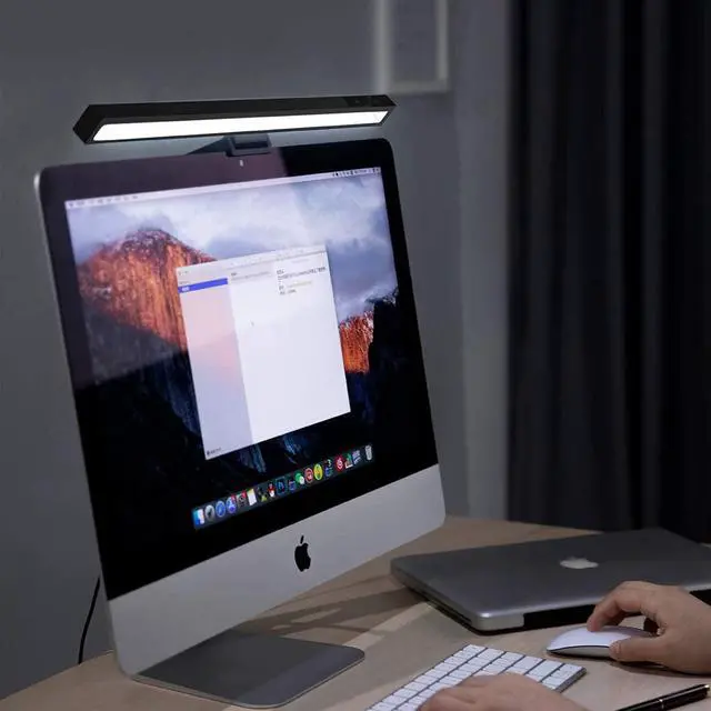 Alt view image 4 of 6 - Speedex Computer Monitor Light USB Powered e-Reading LED lamp 3-Color Temperatures Without Screen Glare, Flexible Gravity Base Clip Saving Space Design for Home or Office