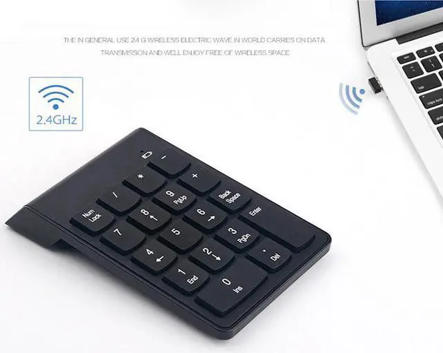 Alt view image 3 of 4 - Speedex Wireless 2.4G Numeric 18 keys chocolate Mini keyboard Pad