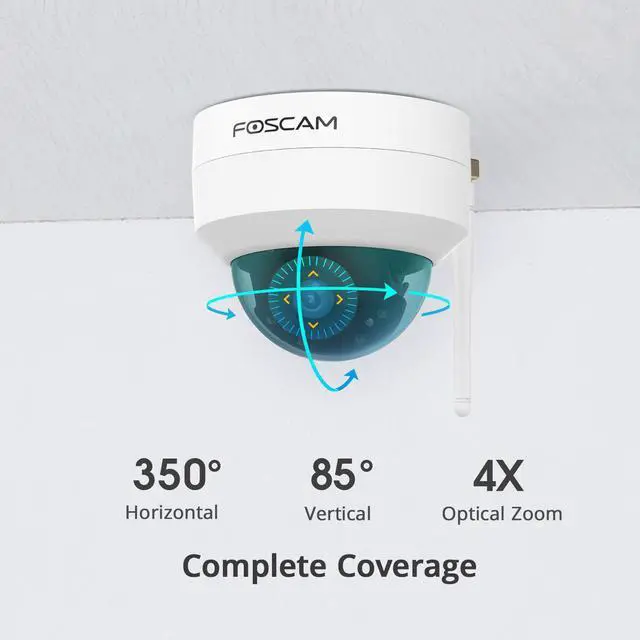 Alt view image 6 of 6 - Foscam D4Z 4MP Dual Band Wi-Fi PTZ 4X Optical Zoom Dome IP Camera