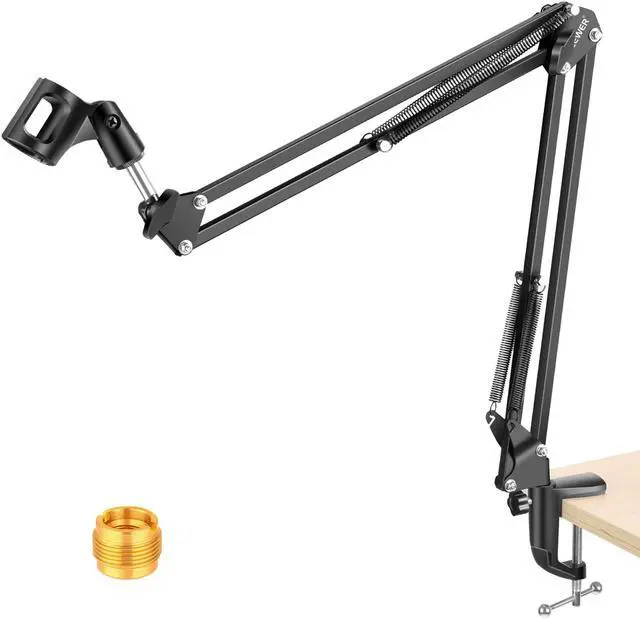 Main image of NEEWER Adjustable Microphone Suspension Boom Scissor Arm Stand, Max Load 1 KG Compact Mic Stand for Radio Broadcasting, Voice-Over, Stage and TV Stations, Compatible with Blue Yeti Snowball Yeti X,etc