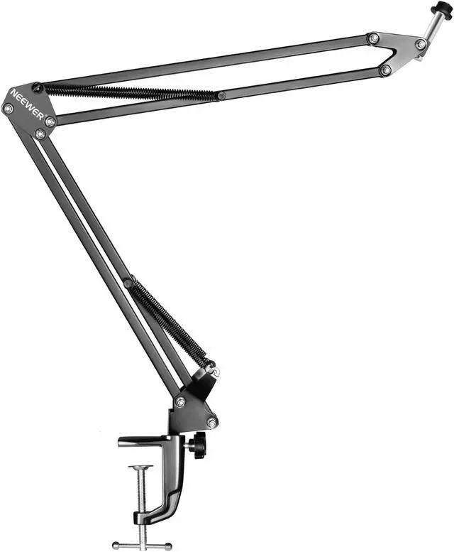 Main image of Neewer Microphone Adjustable Suspension Boom Scissor Arm Stand with Desktop Table Mounting Clamp for Samson Blue Snowball SM7 AT2020, Max Load Capacity 2.2 pounds/1 kilogram (Black)