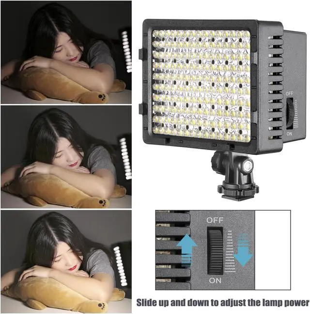 Alt view image 4 of 7 - NEEWER 160 LED CN-160 Dimmable Ultra High Power Panel Digital Camera/Camcorder Video Light, LED Light for Canon, Nikon, Pentax, Panasonic,Sony, Samsung and Olympus Digital SLR Cameras