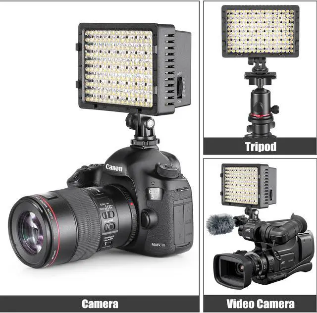 Alt view image 5 of 7 - NEEWER 160 LED CN-160 Dimmable Ultra High Power Panel Digital Camera/Camcorder Video Light, LED Light for Canon, Nikon, Pentax, Panasonic,Sony, Samsung and Olympus Digital SLR Cameras
