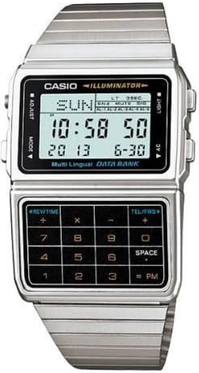 Alt view image 7 of 13 - Men's Casio Databank Telememo Calculator Watch DBC611-1D DBC-611-1D