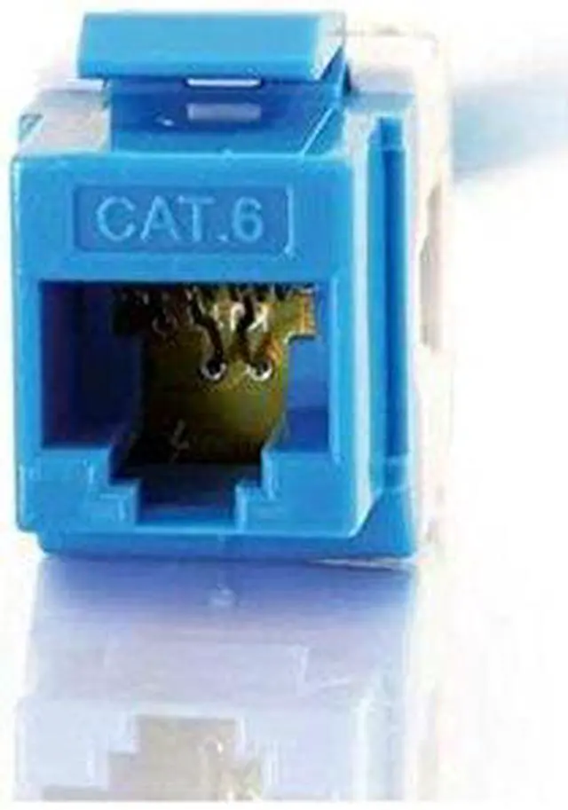 Alt view image 2 of 10 - C2G/Cables To Go 35211 Cat6 180 Degree Keystone Jack Blue