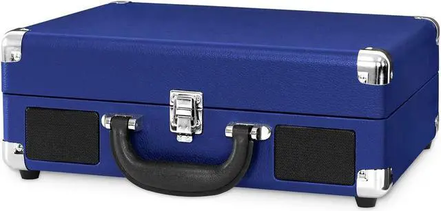 Alt view image 2 of 8 - Innovative Technology 3-Speed Vintage Bluetooth Suitcase Turntable - Blue