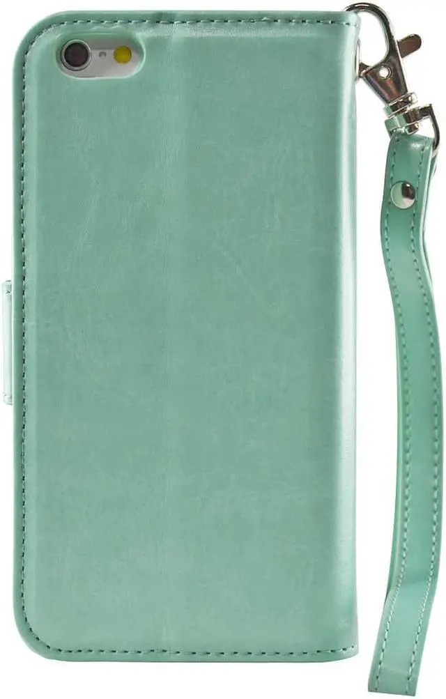 Alt view image 3 of 5 - 4.7-inch iPhone 6 Folio PU Leather Wallet Case - Navor (Mint)