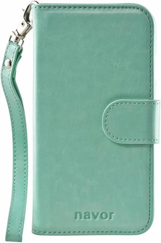 Alt view image 4 of 5 - 4.7-inch iPhone 6 Folio PU Leather Wallet Case - Navor (Mint)