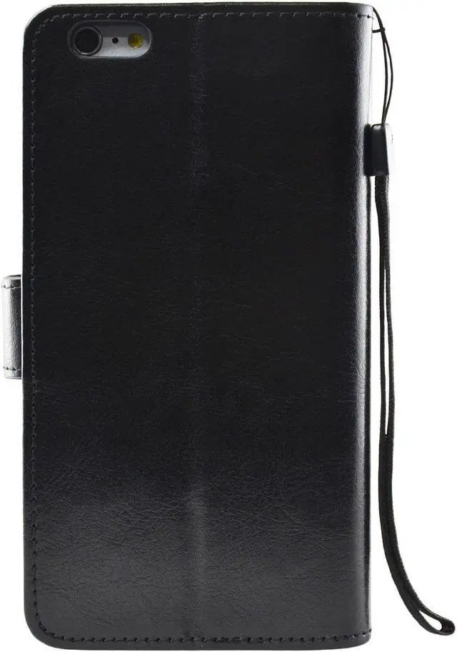 Alt view image 3 of 8 - NAVOR® Protective Flip Wallet Case for iPhone 6 Plus / 6S Plus  [5.5 Inch] - Black