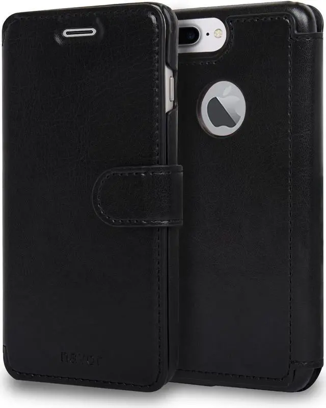 Alt view image 2 of 7 - NAVOR Fashion Design Ultra Slim & Light Flip Wallet case with Apple Window View for iPhone 7 Plus  -Black (IP7PZS2BK)